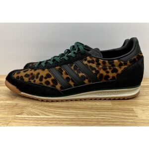adidas Leopard Print Athletic Shoes - Black and Tan
